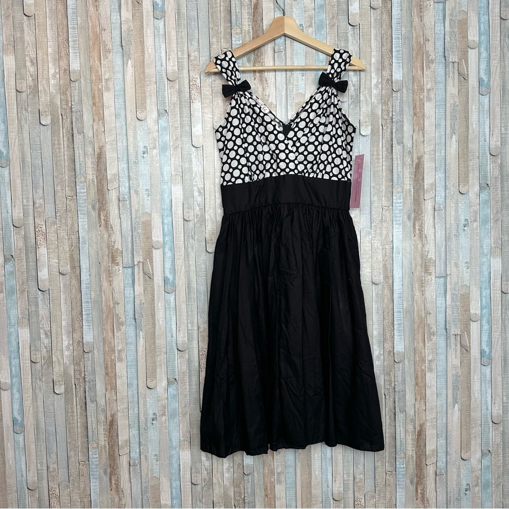 New Lolita Girl XL Retro 50s Polka Dot A Line Fit Flare Dress Pin Up Rockabilly‎